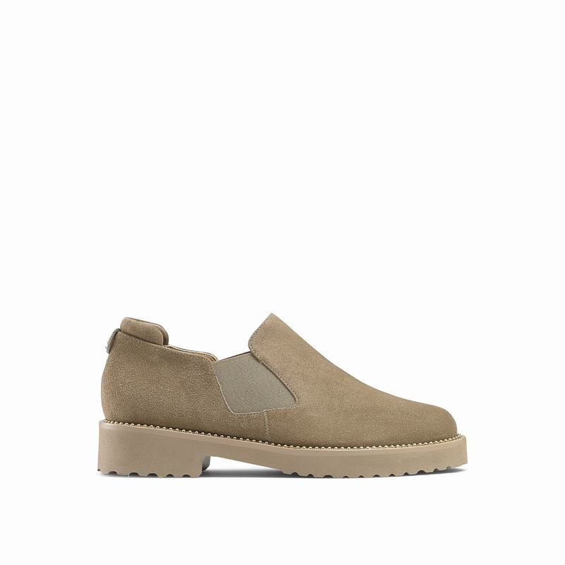Russell & Bromley Grid Stud Welt Slip On Womens Brown [SXR2231EE]